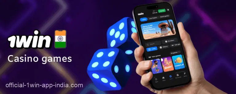 Casino games in the 1win India mobile app